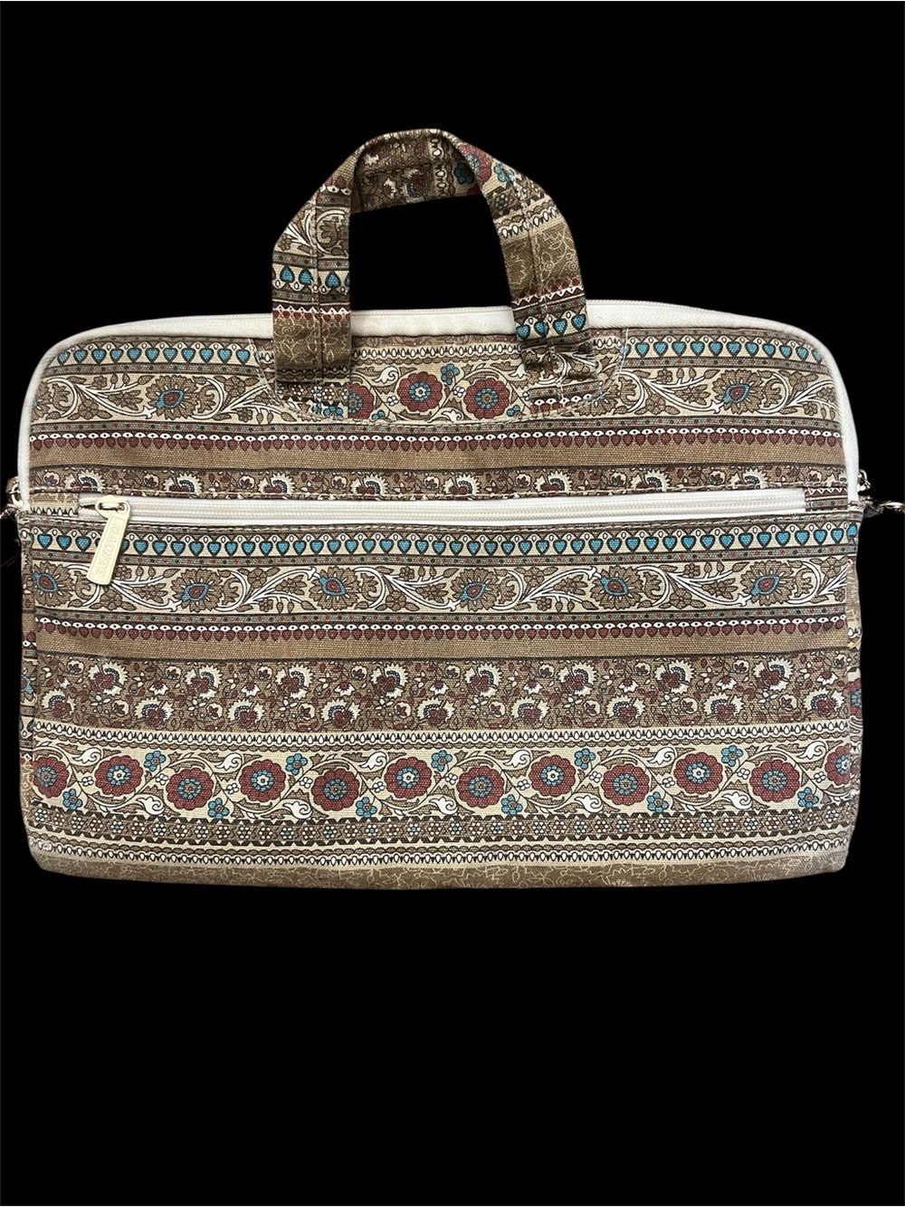 Laptop Bag - Brown & Cream